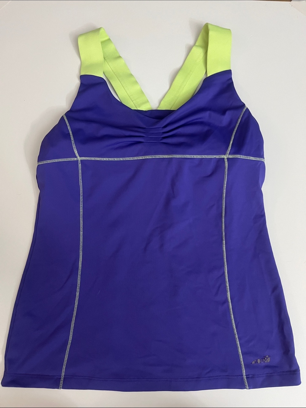 Avia Purple Tank with Neon Lime Straps